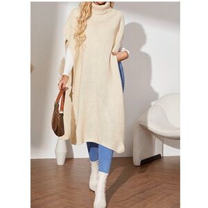 🦋3/$25 Turtleneck Split Side Longline Knit Top